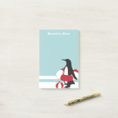 Light Blue Niedlicher Cartoon Pinguin Schwimmbad K Post-it Klebezettel (Auf Schreibtisch)