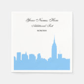 Light Blue NYC Skyline Silhouette, ESB Serviette (Vorderseite)