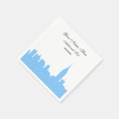 Light Blue NYC Skyline Silhouette, ESB Serviette (Ecke)
