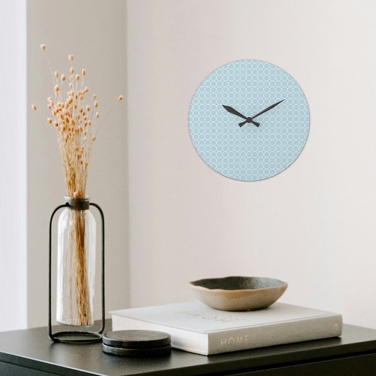 Light Blue Octagon Pattern Wall clock Große Wanduhr