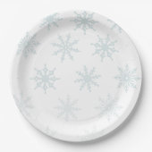 Light Blue Ombre Snowflake Holiday Pappteller (Vorderseite)