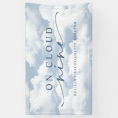Light Blue "On Cloud Nine" Bachelorette Banner (Vertikal)