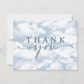 Light Blue "On Cloud Nine" Bachelorette Flat Dankeskarte (Vorderseite)