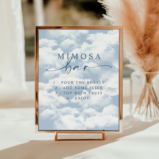 Light Blue "On Cloud Nine" Bachelorette Mimosa Bar Poster