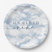 Light Blue "On Cloud Nine" Bachelorette Pappteller (Vorderseite)