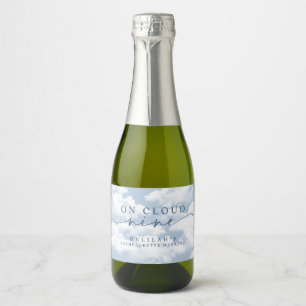Light Blue "On Cloud Nine" Bachelorette Schaumweinetikett