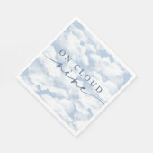 Light Blue "On Cloud Nine" Bachelorette Serviette (Ecke)