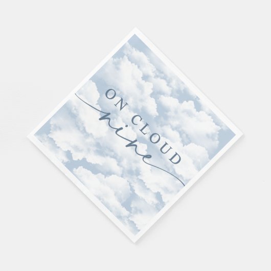 Light Blue "On Cloud Nine" Bachelorette Serviette (Ecke)