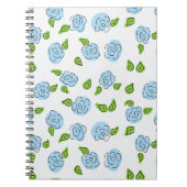Light Blue Open Blume auf White Spiral Notebook Notizblock (Vorderseite)
