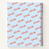 Light Blue Orange Name Personalized Script Notes Notizblock (Rückseite)