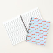 Light Blue Orange Name Personalized Script Notes Notizblock (Innenseite)