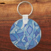 Light Blue Original Abstrakt Artwork Kara Willis Schlüsselanhänger (Vorderseite)