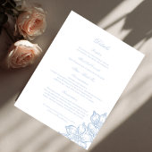 Light Blue Outline Floral Wedding Details Card Begleitkarte