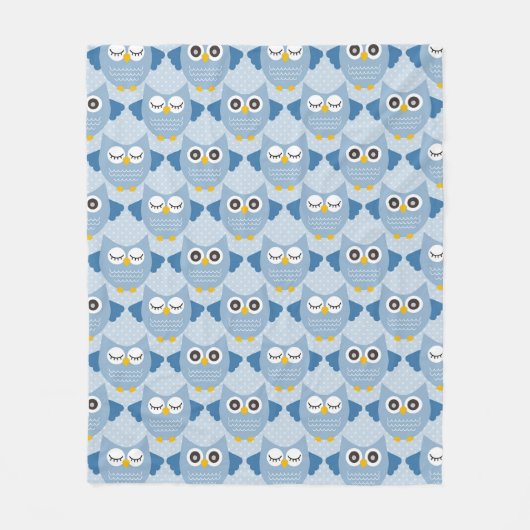 Light Blue Owls Fleecedecke (Vorderseite)