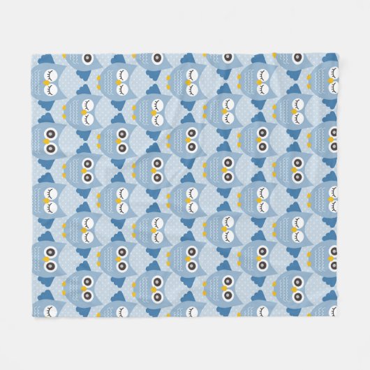 Light Blue Owls Fleecedecke (Vorderseite (Horizontal))