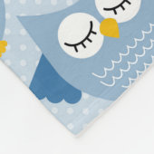 Light Blue Owls Fleecedecke (Ecke)