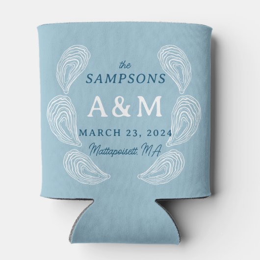 Light Blue Oyster Wedelname Date and Location Dosenkühler (Rückseite)