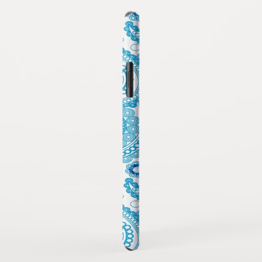 Light Blue Paisley Pattern Case-Mate iPhone Hülle (Hinten/Rechts)