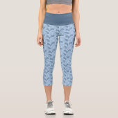 Light Blue Paisley Pattern High Waisted Capris (Vorderseite)