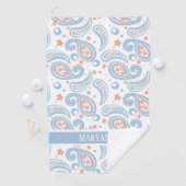 Light Blue Paisley Pattern Ladys Golfhandtuch (Insitu)