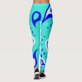 Light Blue Paisley Pattern Leggings (Rückseite)