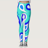 Light Blue Paisley Pattern Leggings (Vorderseite)