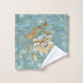 Light Blue Palette auf einem Bronze Gold Barogue D Badhandtuch Set (Waschlappen)