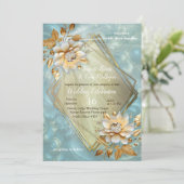 Light Blue Palette auf einem Bronze Gold Barogue D Einladung (Stehend Vorderseite)