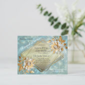 Light Blue Palette auf einem Bronze Gold Barogue D Einladung (Stehend Vorderseite)