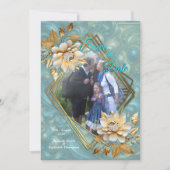 Light Blue Palette auf einem Bronze Gold Barogue D Einladung (Vorderseite)