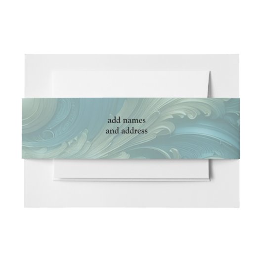 Light Blue Palette auf einem Bronze Gold Barogue D Einladungsbanderole (Vorderseite Beispiel)