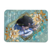 Light Blue Palette auf einem Bronze Gold Barogue D Magnet (Horizontal)