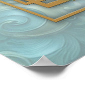 Light Blue Palette auf einem Bronze Gold Barogue D Poster (Ecke)
