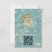 Light Blue Palette auf einem Bronze Gold Barogue D RSVP Karte (Rückseite)