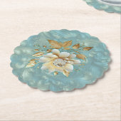 Light Blue Palette auf einem Bronze Gold Barogue D Untersetzer (angewinkelt)