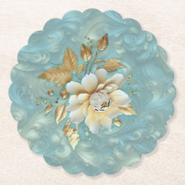 Light Blue Palette auf einem Bronze Gold Barogue D Untersetzer