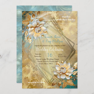 Light Blue Palette auf Gold Barogue Design Einladung