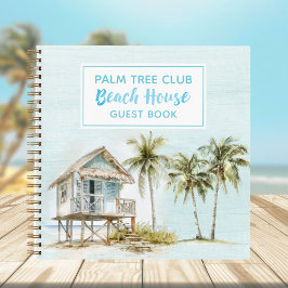 Light Blue Palm TreeS Beach House Gästebuch Notizblock