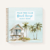 Light Blue Palm TreeS Beach House Gästebuch Notizblock (Vorderseite)