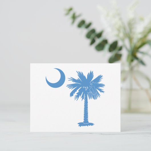 Light Blue Palmetto Postkarte (Stehend Vorderseite)
