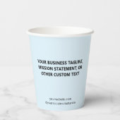 Light Blue Paper Cups Custom Business Logo 8 oz Pappbecher (Rückseite)