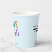 Light Blue Paper Cups Custom Business Logo 8 oz Pappbecher (Links)