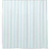 Light Blue Pastel Stripes Pattern Nautical Modern Duschvorhang (Vorderseite)