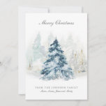 Light Blue Pastell Winter Snow Weihnachten<br><div class="desc">Ethereal Light Blue Pastel Winter Snow Szene Weihnachtskarten.  Eine Touch der Blues mit Pulver.  Der hellblaue Büffel-Karo im Bauernhaus,  der auf der Rückseite schlicht ist.  Frohe Weihnachten an der Front.</div>