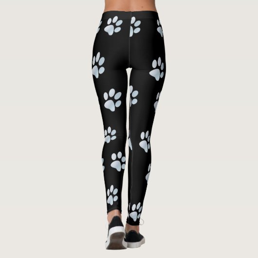 Light Blue Paw Prints Leggings (Rückseite)