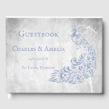 Light Blue Peacock Leaf Vine Wedbook