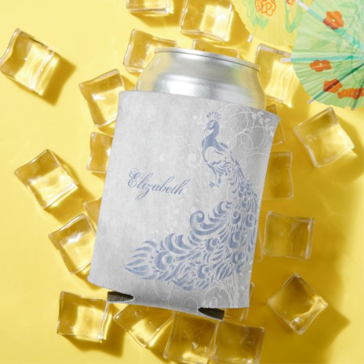 Light Blue Peacock Personalisiert Can Cooler Dosenkühler (In Situ Sommer)