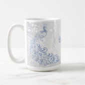 Light Blue Peacock Personalisiert Coffee Tasse (Links)
