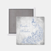 Light Blue Peacock Personalisiert Magnet (Vorderseite/Rückseite)