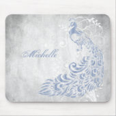 Light Blue Peacock Personalisiert Mousepad (Vorne)
